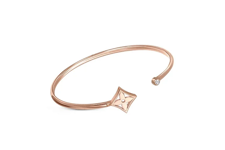 Браслет Клевер из красного золота с фианитом