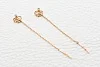 Серьги-продёвки Сердца из красного золота с 2 фианитами