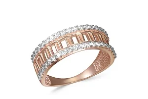 Кольцо дорожка из красного золота с 40 фианитами