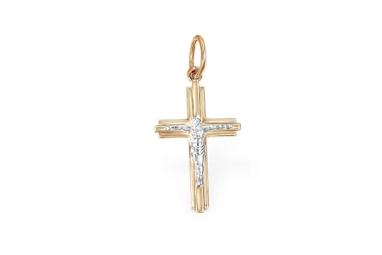 Крест из красного золота без вставок