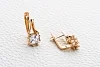 Серьги из красного золота с 2 кристаллами swarovski