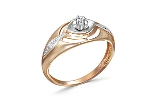 Кольцо из красного золота с 7 бриллиантами