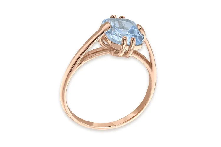 Кольцо из красного золота с топазом sky