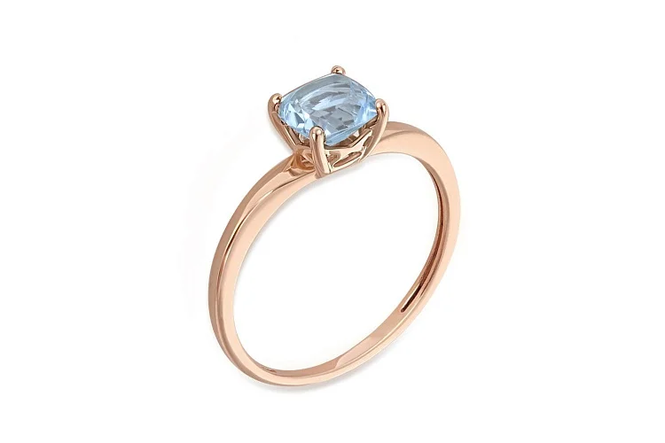 Кольцо из красного золота с топазом sky