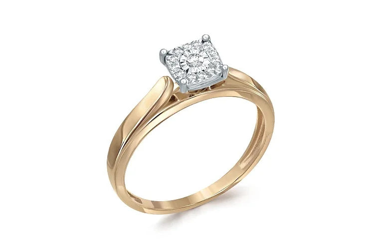 Кольцо из жёлтого золота с 13 бриллиантами