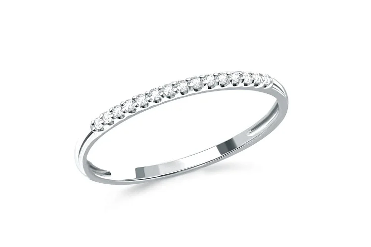 Кольцо из белого золота с 15 бриллиантами