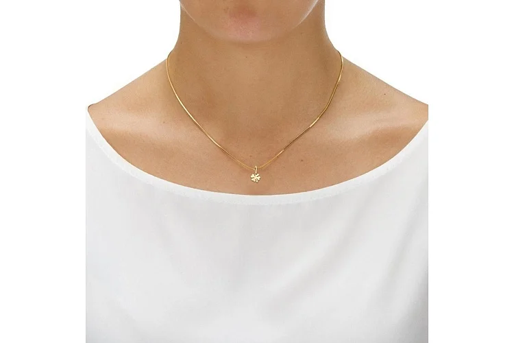 Подвеска Клевер из жёлтого золота без вставок