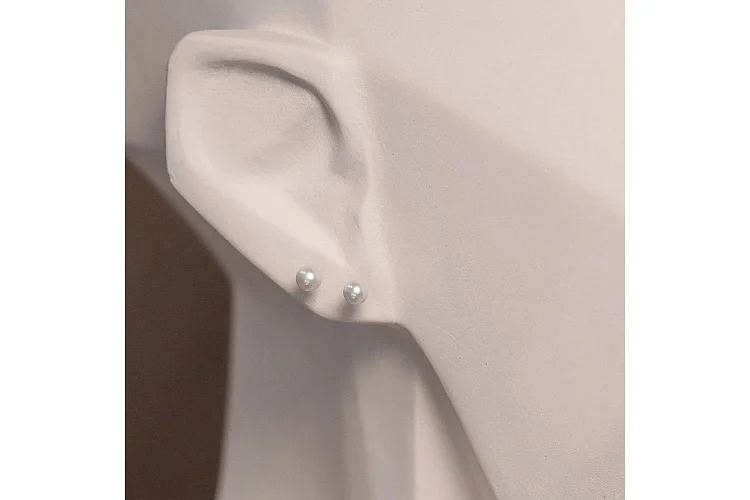 Серьги-пусеты из красного золота с 2 жемчужинами