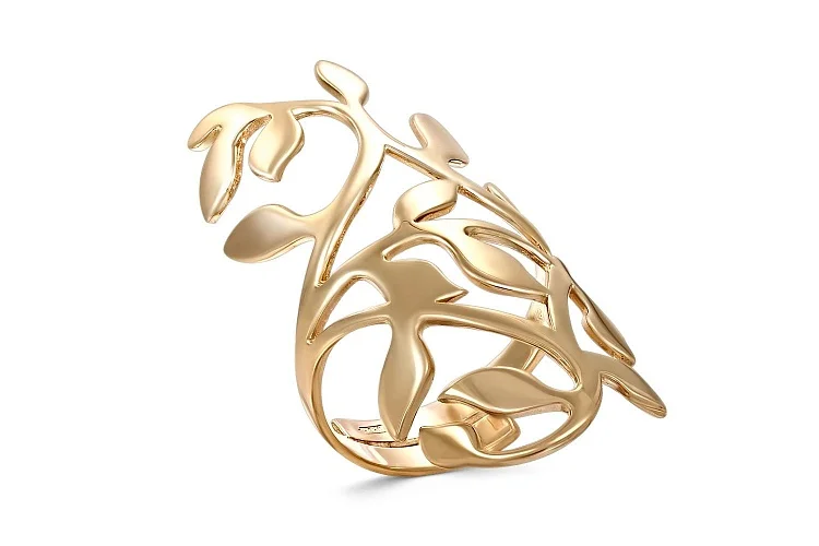 Кольцо Веточка из красного золота без вставок