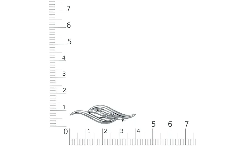 Брошь из белого золота без вставок