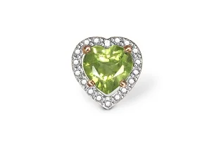 Подвеска Сердце из красного золота с хризолитом и 18 фианитами