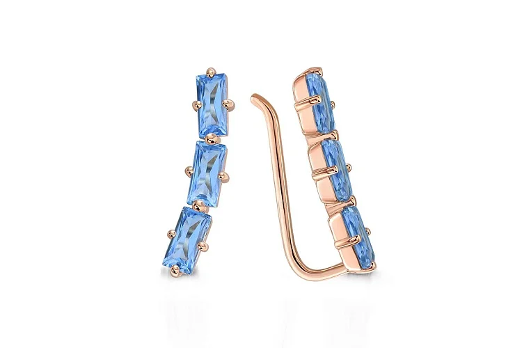 Серьги из красного золота с 6 топазами swiss