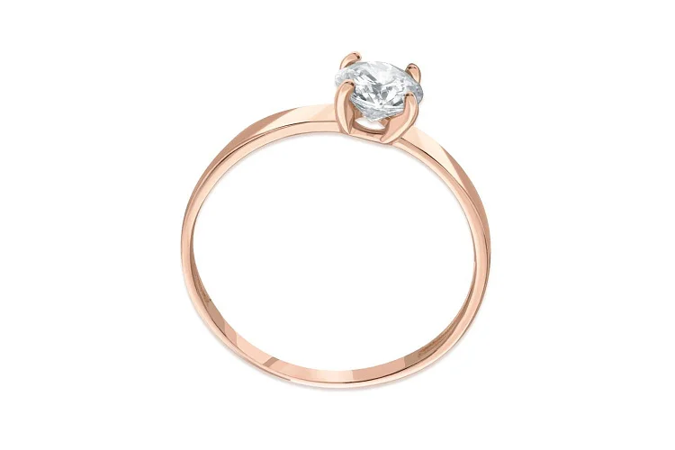 Кольцо из красного золота с муассанитом