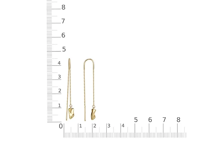 Серьги-продёвки из жёлтого золота без вставок