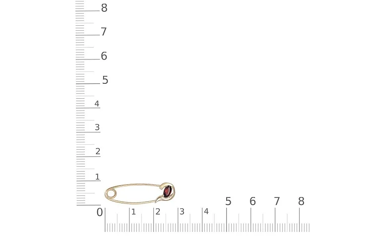 Булавка из жёлтого золота с гранатом