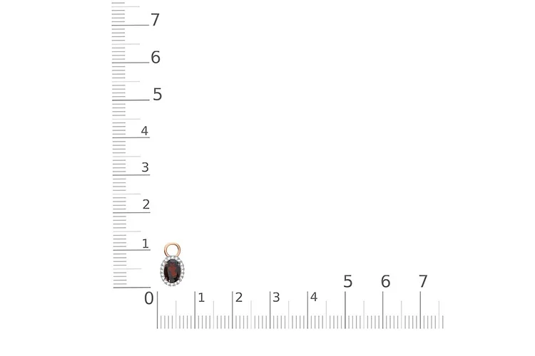 Подвеска серёг-трансформеров из красного золота с гранатом и 20 фианитами