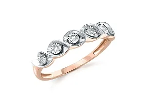 Кольцо Дорожка из красного золота с 5 бриллиантами