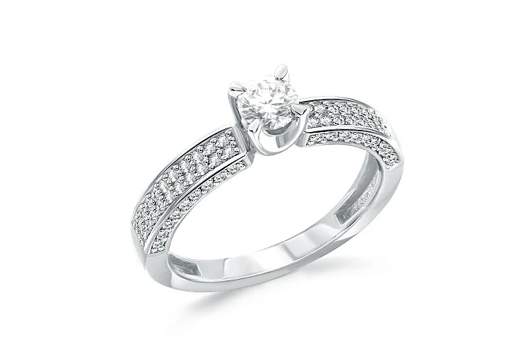 Кольцо из белого золота с 77 бриллиантами