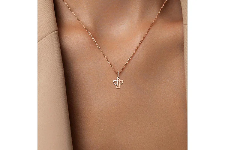 Подвеска Ангел из красного золота без вставок