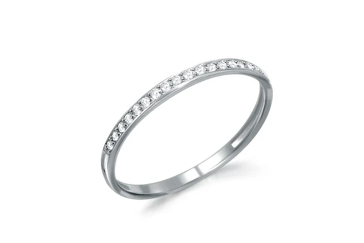 Кольцо Дорожка из белого золота с 20 фианитами