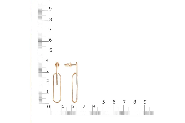 Серьги-пусеты из красного золота без вставок