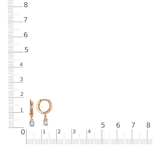 Серьги из красного золота с 2 топазами sky