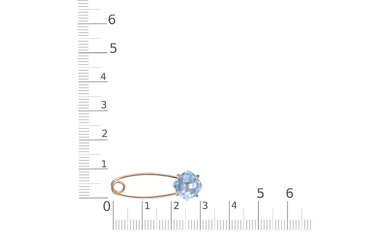 Булавка из красного золота с топазом sky