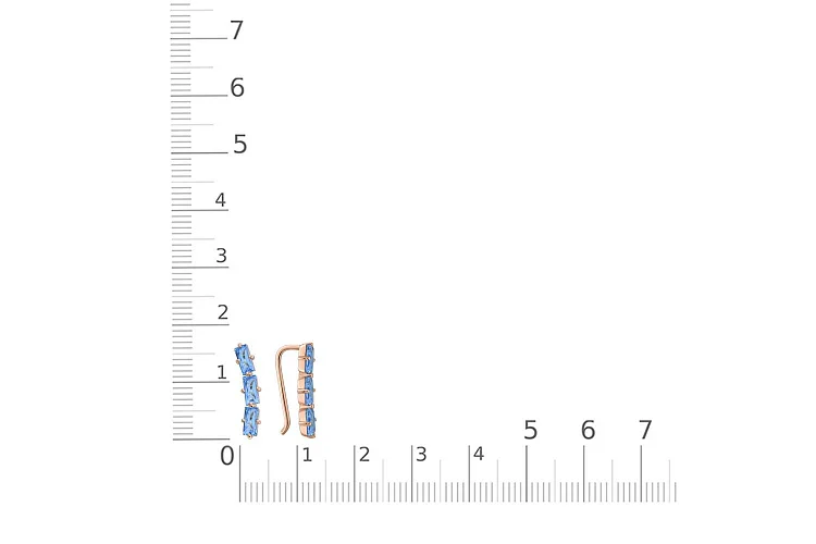 Серьги из красного золота с 6 топазами swiss
