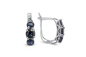 Серьги из белого золота с 6 корундами