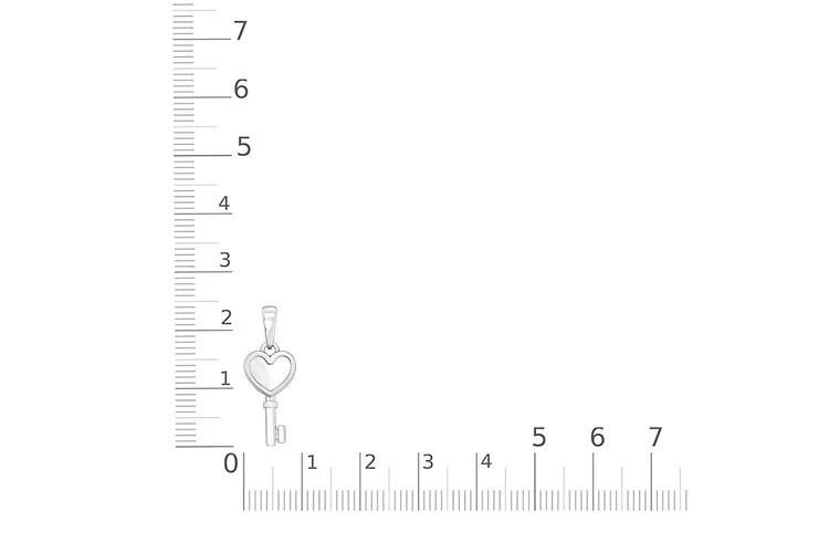 Подвеска Ключик из белого золота с перламутром