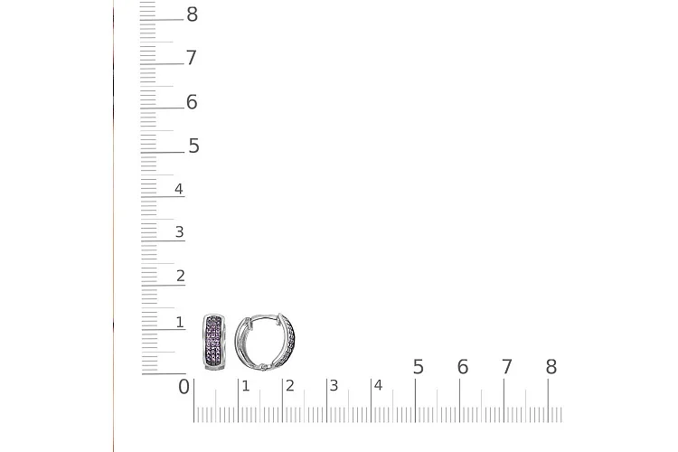 Серьги из белого золота с 66 фианитами