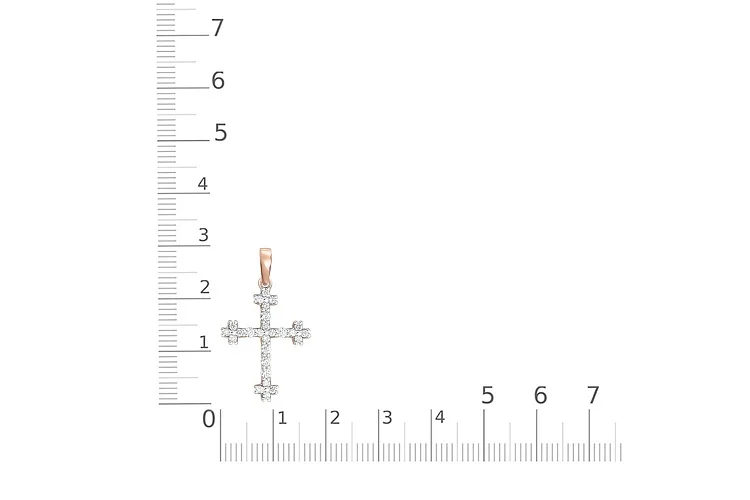 Крест из красного золота с 26 бриллиантами