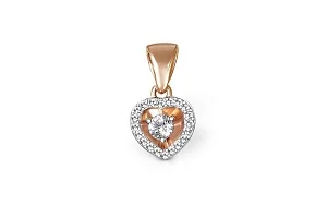 Подвеска Сердце из красного золота с 21 фианитами