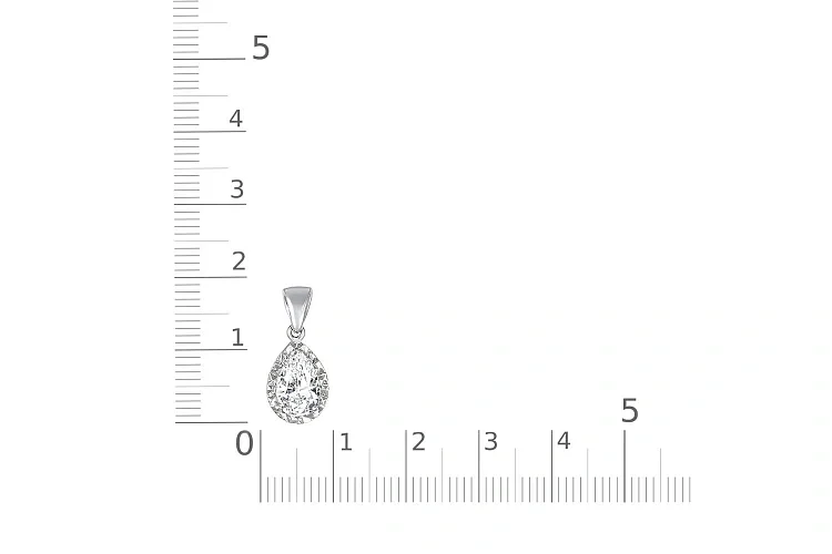 Подвеска из белого золота с горным хрусталём