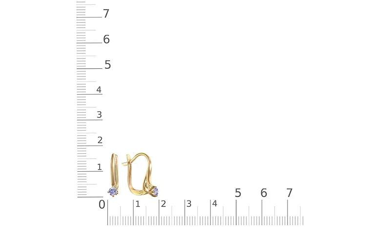 Серьги из жёлтого золота с 2 танзанитами