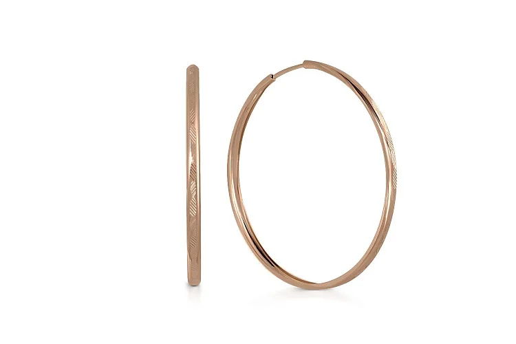 Серьги-конго из красного золота без вставок