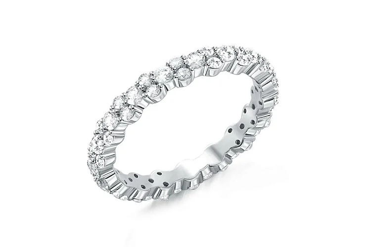 Кольцо Дорожка из белого золота с 54 фианитами