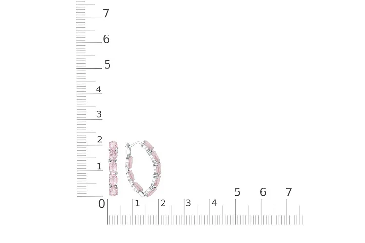 Серьги из белого золота с 16 кварцами и 8 фианитами