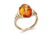 Кольцо из жёлтого золота с янтарём