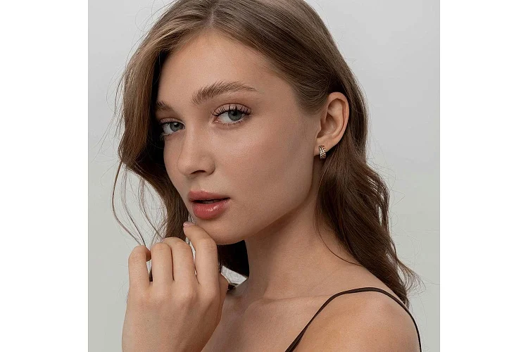 Серьги из красного золота без вставок