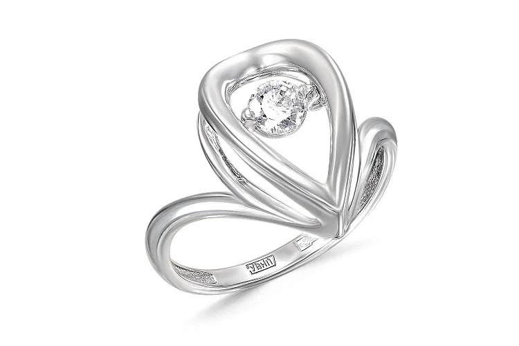 Кольцо из белого золота с бриллиантом