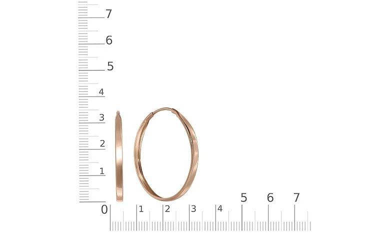 Серьги-конго из красного золота без вставок