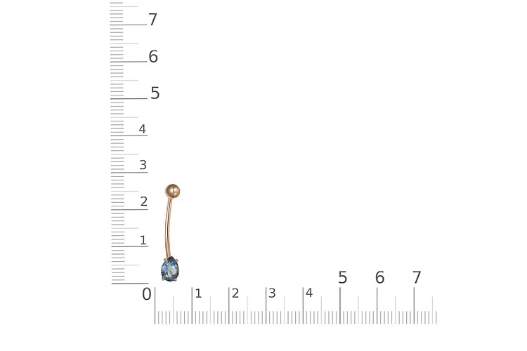 Пирсинг из красного золота с топазом лондон