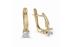 Серьги из жёлтого золота с 2 бриллиантами