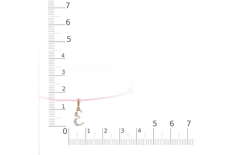 Браслет Буква из красного золота с 3 фианитами