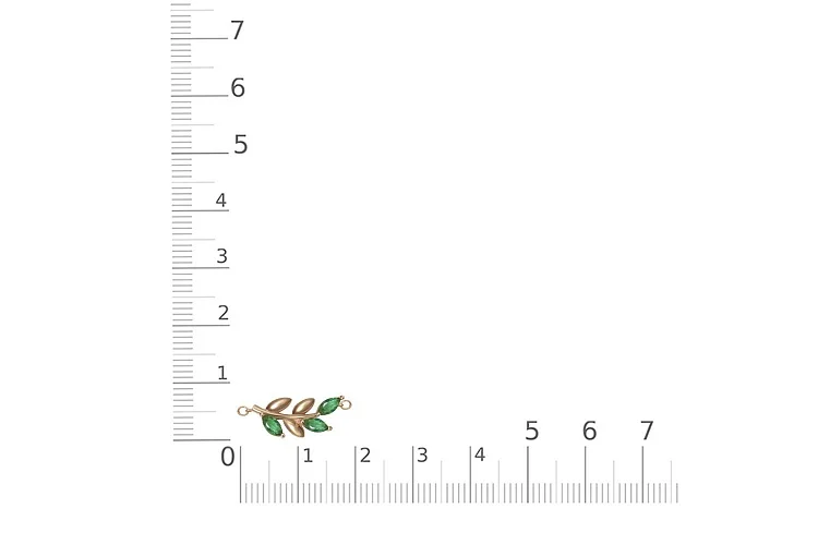 Браслет Веточка из красного золота с 3 фианитами