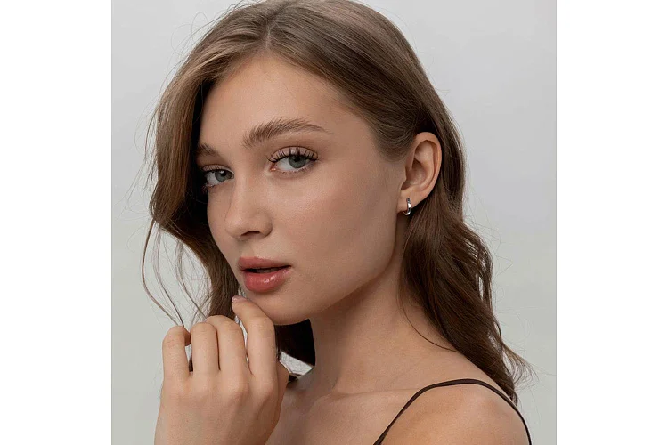 Основа серёг-трансформеров из белого золота без вставок