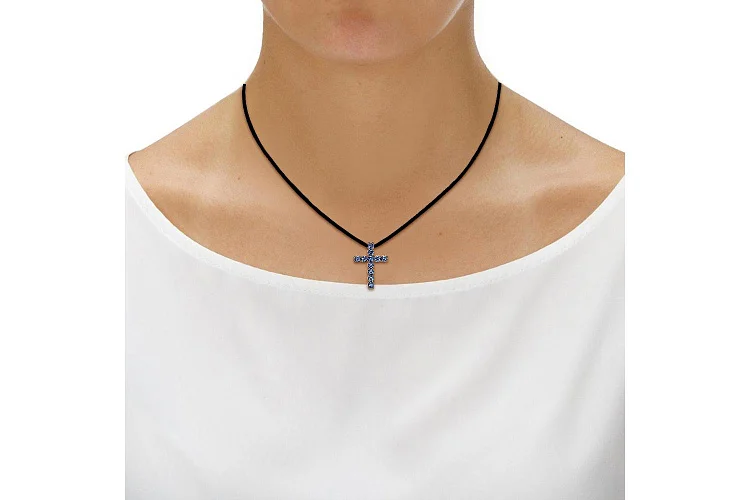 Колье Крест из красного золота с 11 топазами лондон