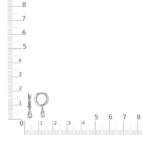 Серьги из белого золота с 2 топазами sky