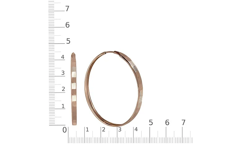 Серьги-конго из красного золота без вставок